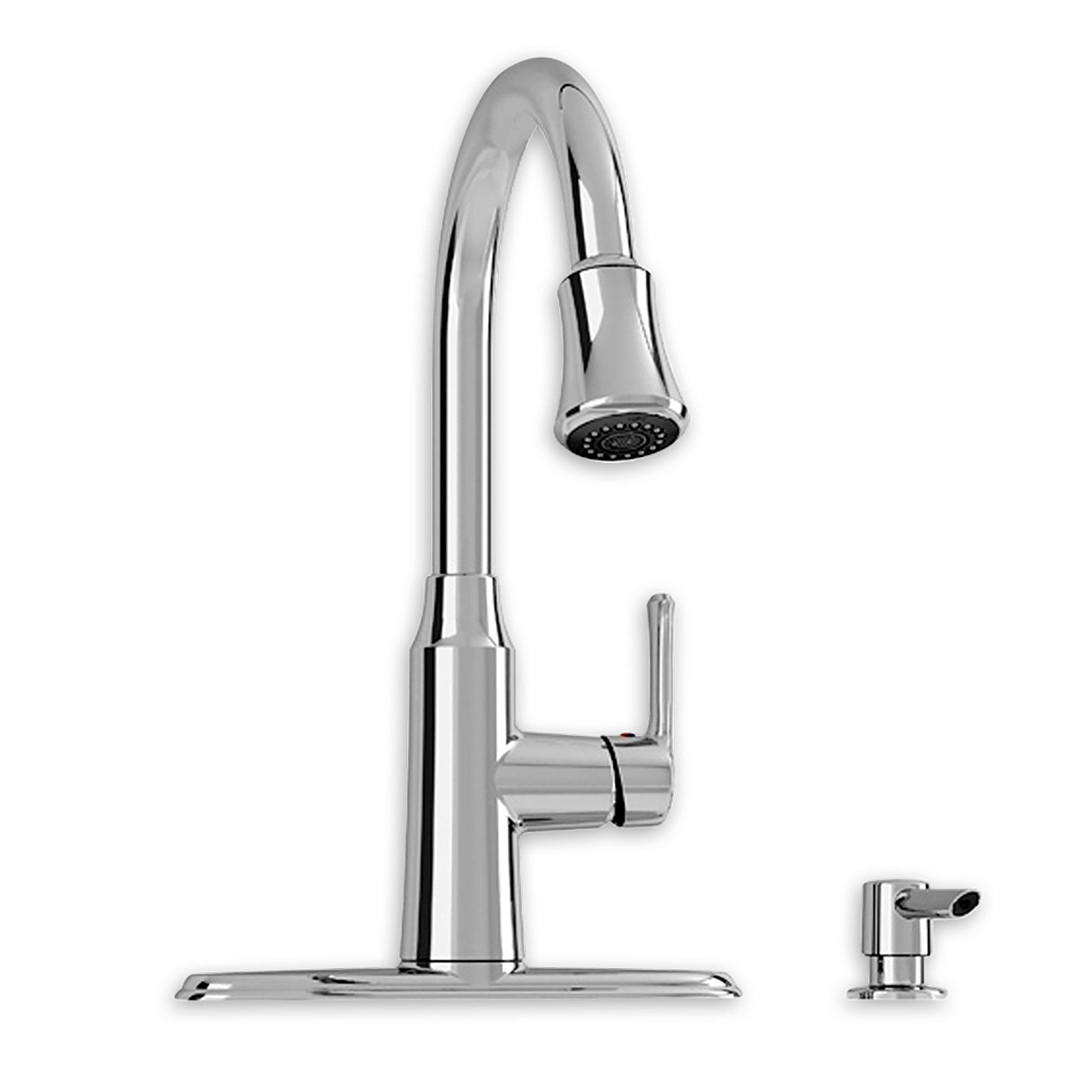 Soltura 1 Handle Pull Down High Arc Kitchen Faucet with Soap Dispenser